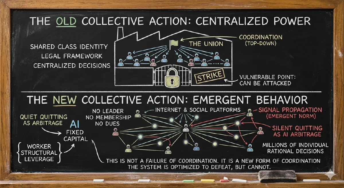 Old Centralized Union vs New Emergent Silent Quit